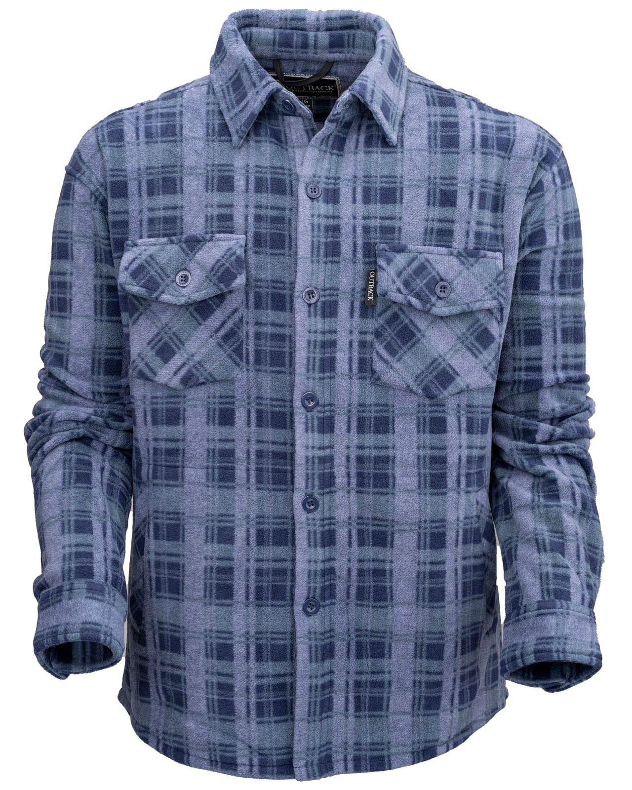 Outback Trading Company Men’s Chad Button up Fleece Big Shirt Blue / SM 42188-BLU-SM 789043422115 Fleece