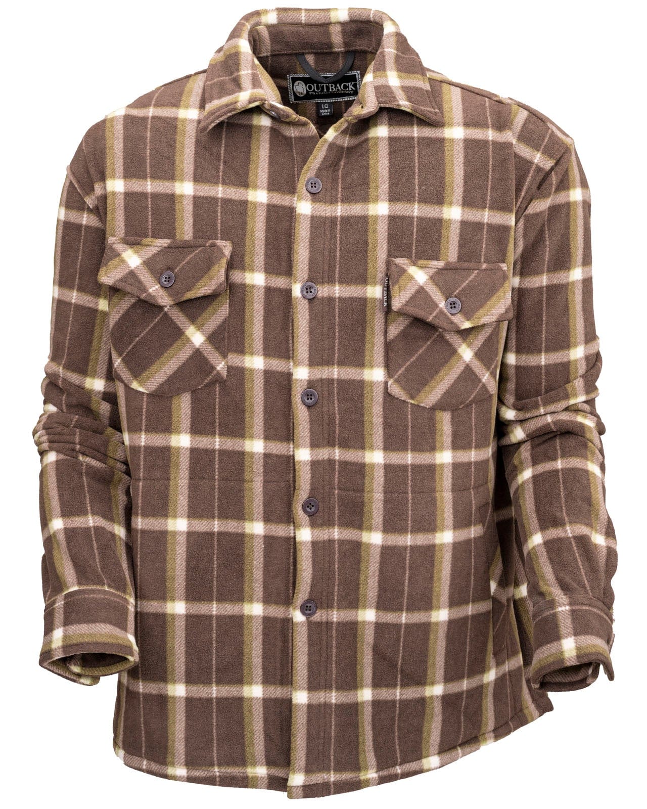 Outback Trading Company Men’s Chad Button up Fleece Big Shirt Brown / SM 42188-BRN-SM 789043422054 Fleece