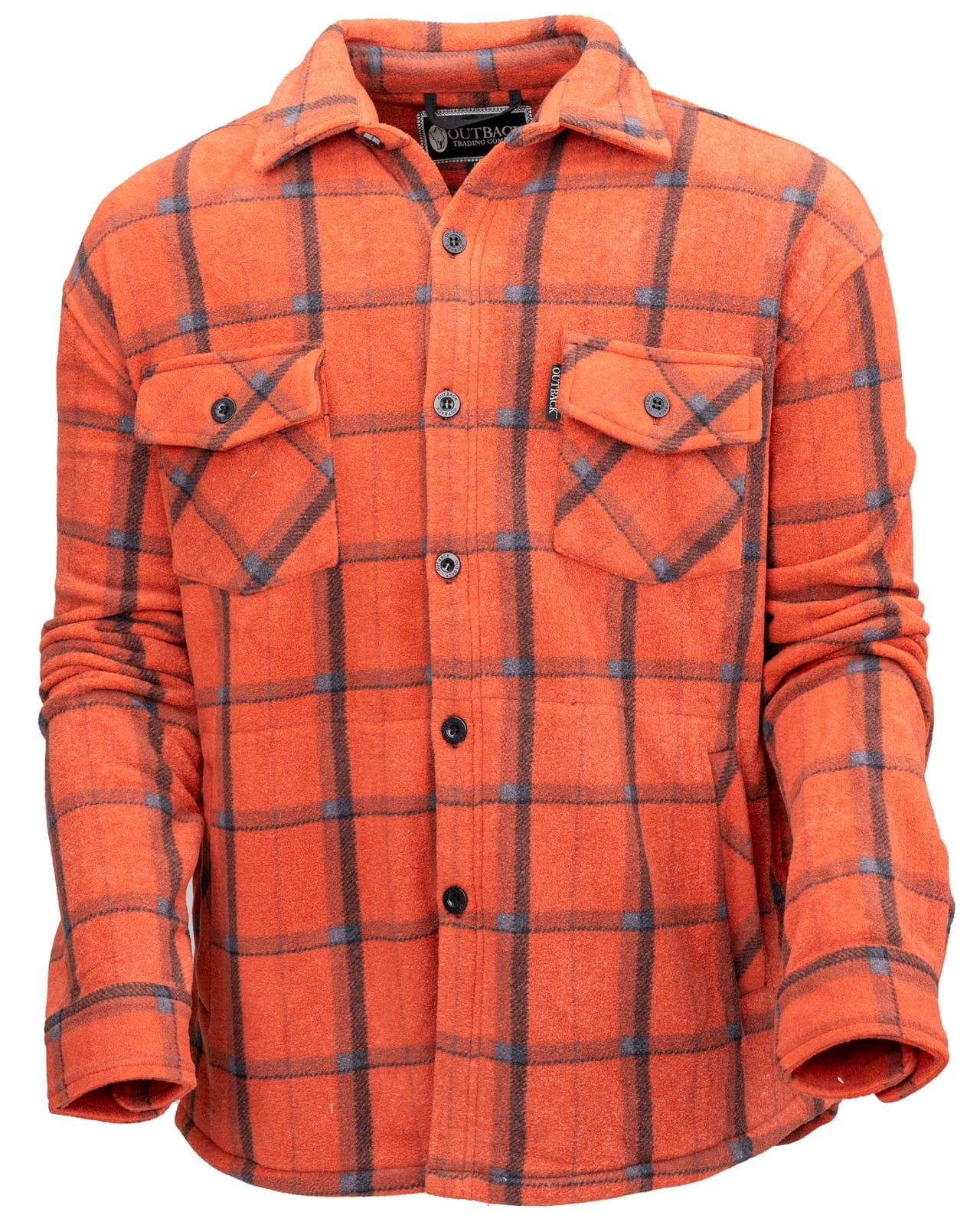 Outback Trading Company Men’s Chad Button up Fleece Big Shirt Burnt Orange / SM 42188-BTO-SM 789043422177 Fleece