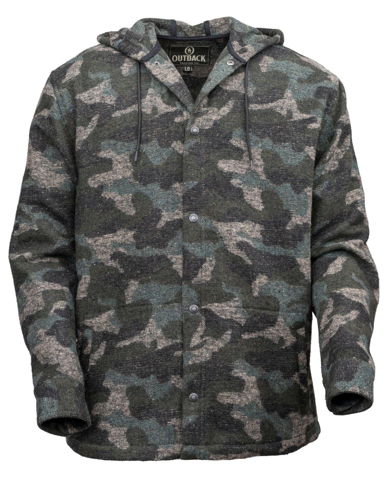 Outback Trading Company Men’s Dave Camo Hoodie Green / SM 40275-GRN-SM 789043414165 Hoodies