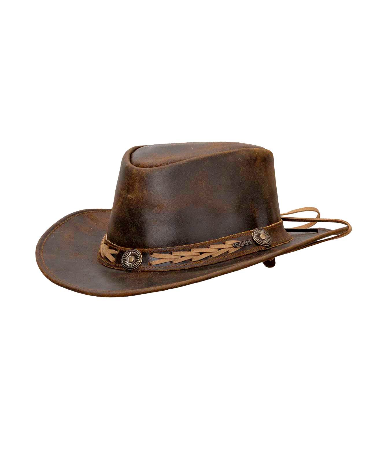 Outback Trading Company Ridge Leather Hat Brown / SM 13011-BRN-SM 789043376104 Leather Hats