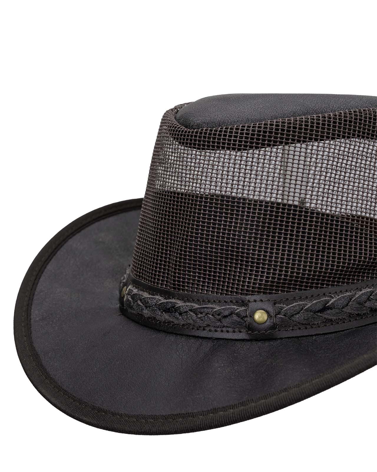 Outback Trading Company Wagga Wagga with Mesh Leather Hat Leather Hats