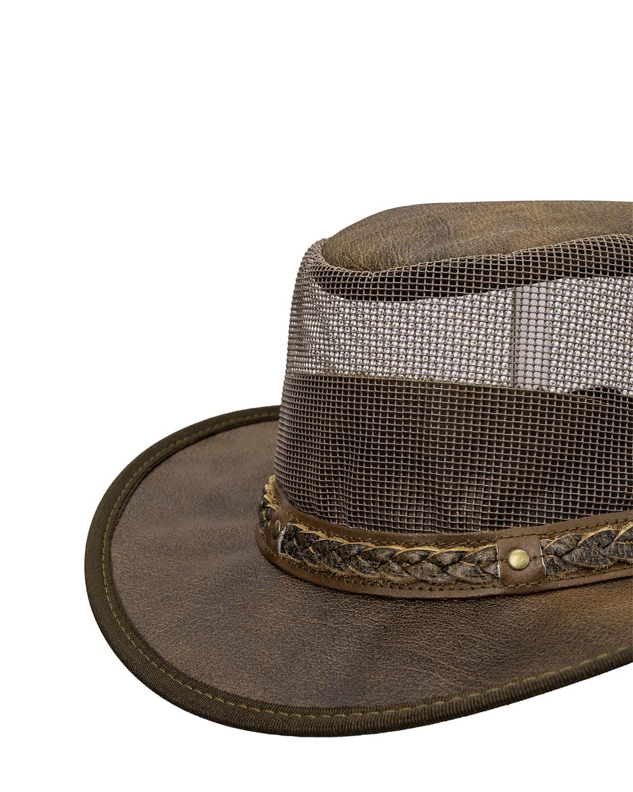 Outback Trading Company Wagga Wagga with Mesh Leather Hat Leather Hats