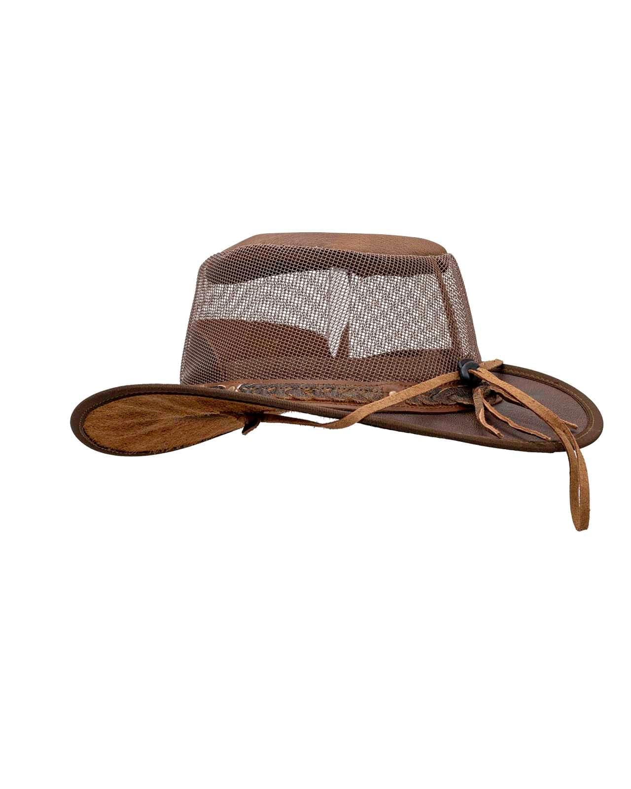 Outback Trading Company Wagga Wagga with Mesh Leather Hat Leather Hats