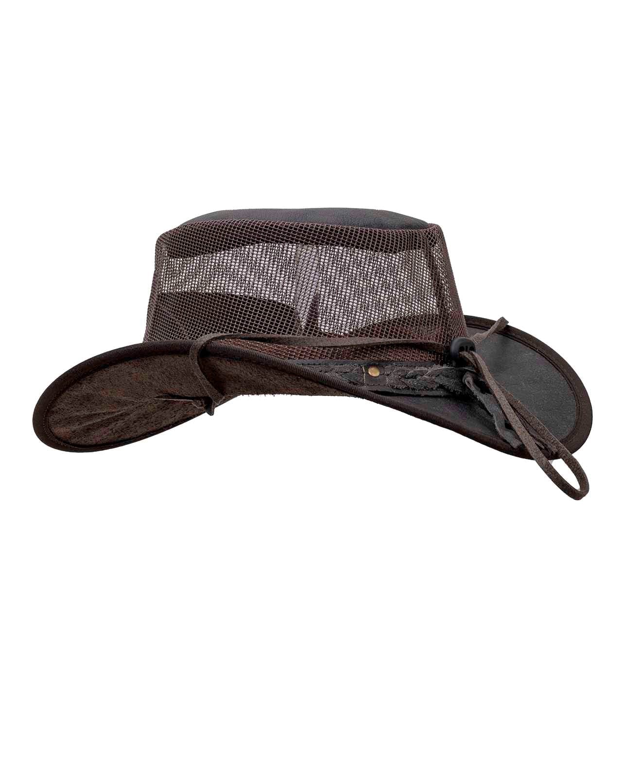 Outback Trading Company Wagga Wagga with Mesh Leather Hat Leather Hats