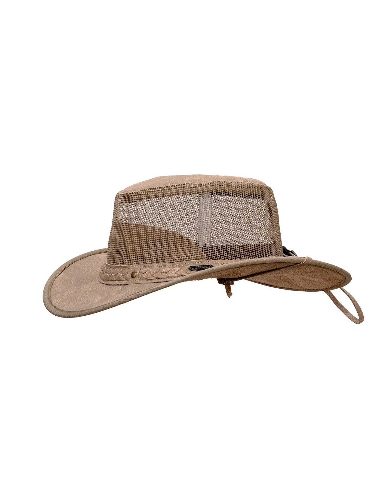 Outback Trading Company Wagga Wagga with Mesh Leather Hat Leather Hats