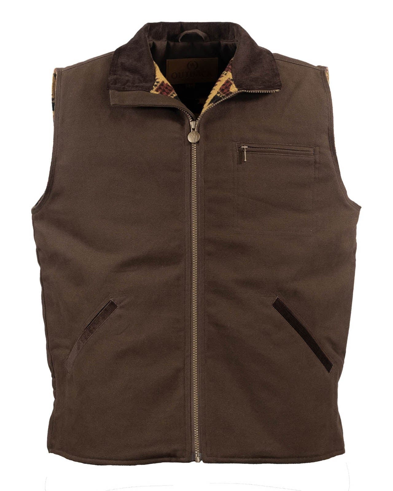 Outback Trading Company Men’s Sawbuck Canvas Vest Brown / SM 29824-BRN-SM 789043403312 Vests