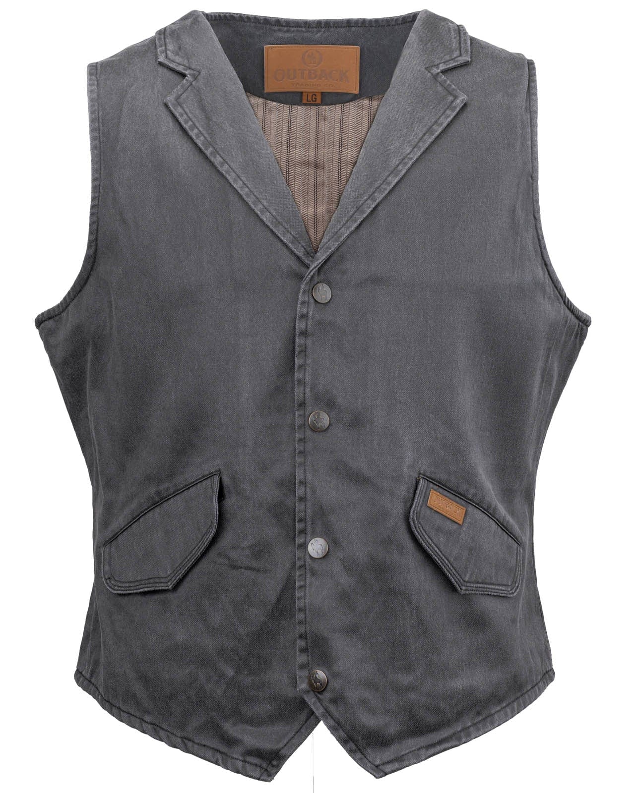 Outback Trading Company Men’s Arkansas Vest Charcoal / SM 2835-CHR-SM 789043388084 Vests