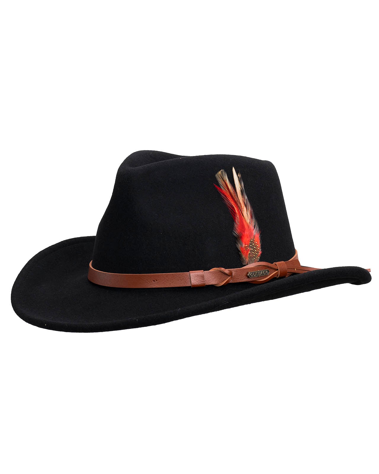 Outback Trading Company Randwick Wool Hat Black / SM 1321-BLK-SM 789043004786 Wool Felt Hats